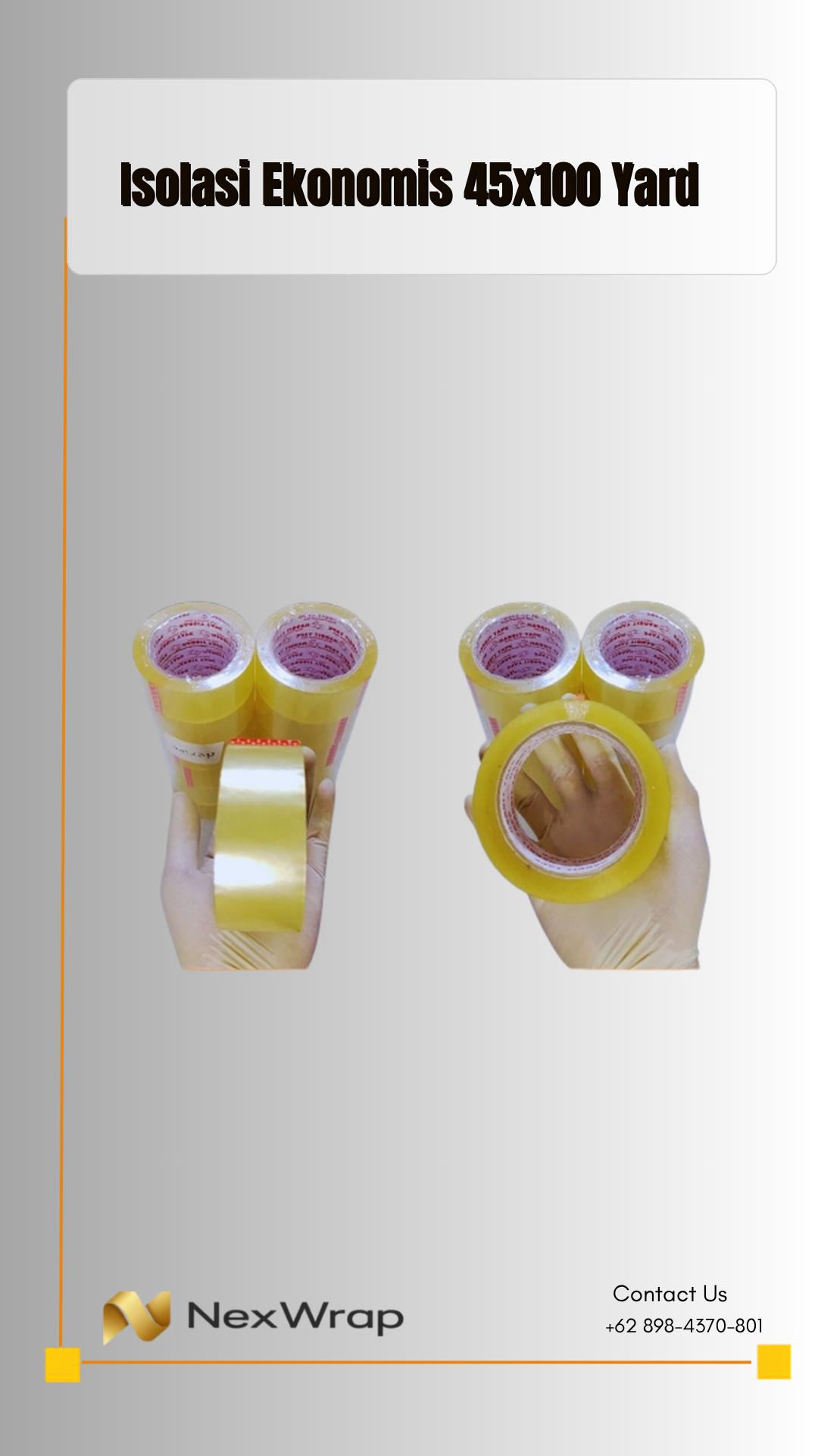 RABBIT TAPE 45x100 Yard EKONOMIS Isolasi / Lakban Bening dan Coklat Sealer