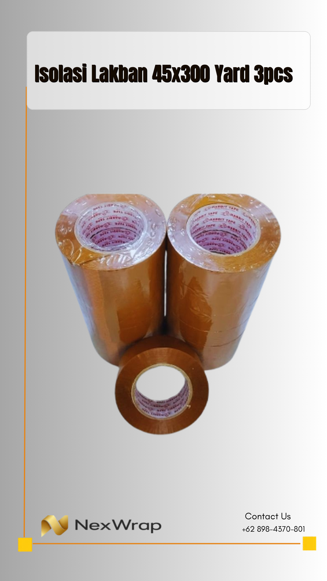 RABBIT TAPE 45x300 Yard Isolasi / Lakban Bening Coklat Sealer