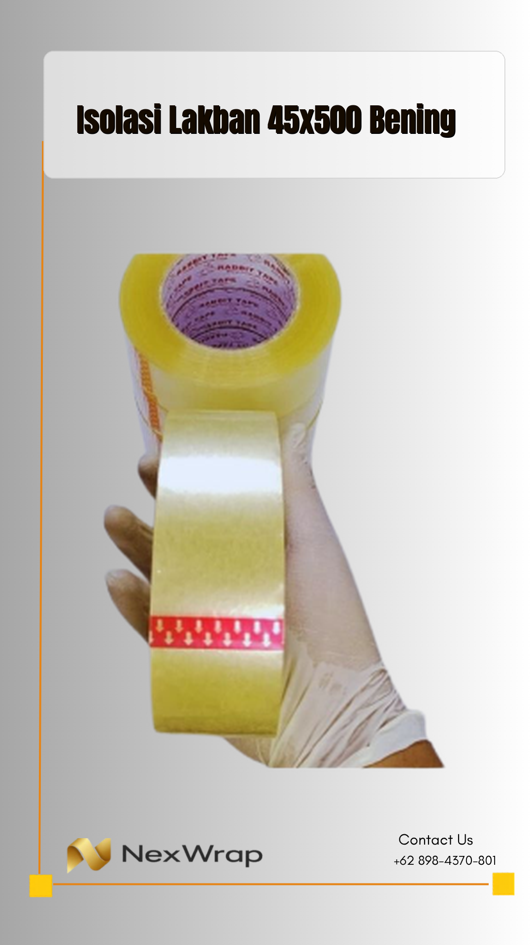 RABBIT TAPE 45x500 Yard Isolasi / Lakban Bening Coklat Sealer