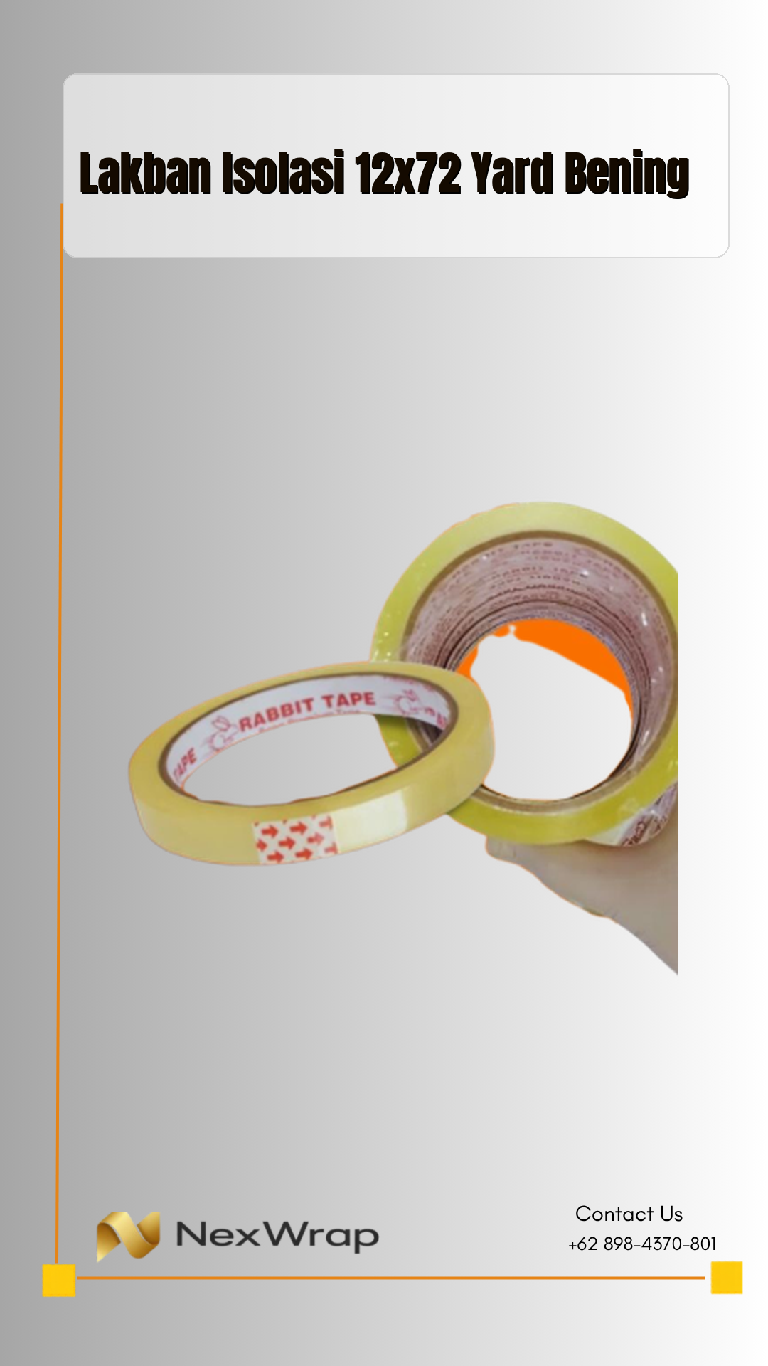 RABBIT TAPE 12x72 Yard Isolasi / Lakban Bening Sealer
