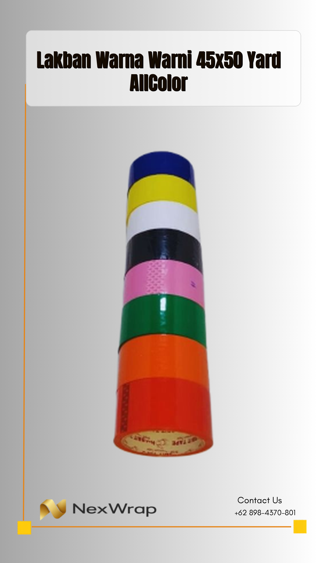RABBIT TAPE Lakban Warna Warni 45x50 Meter Sealer